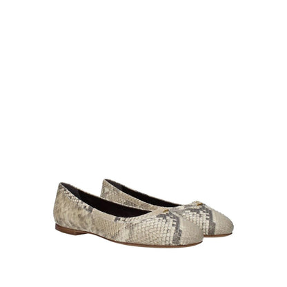 Beige Goatskin Ballet Flats