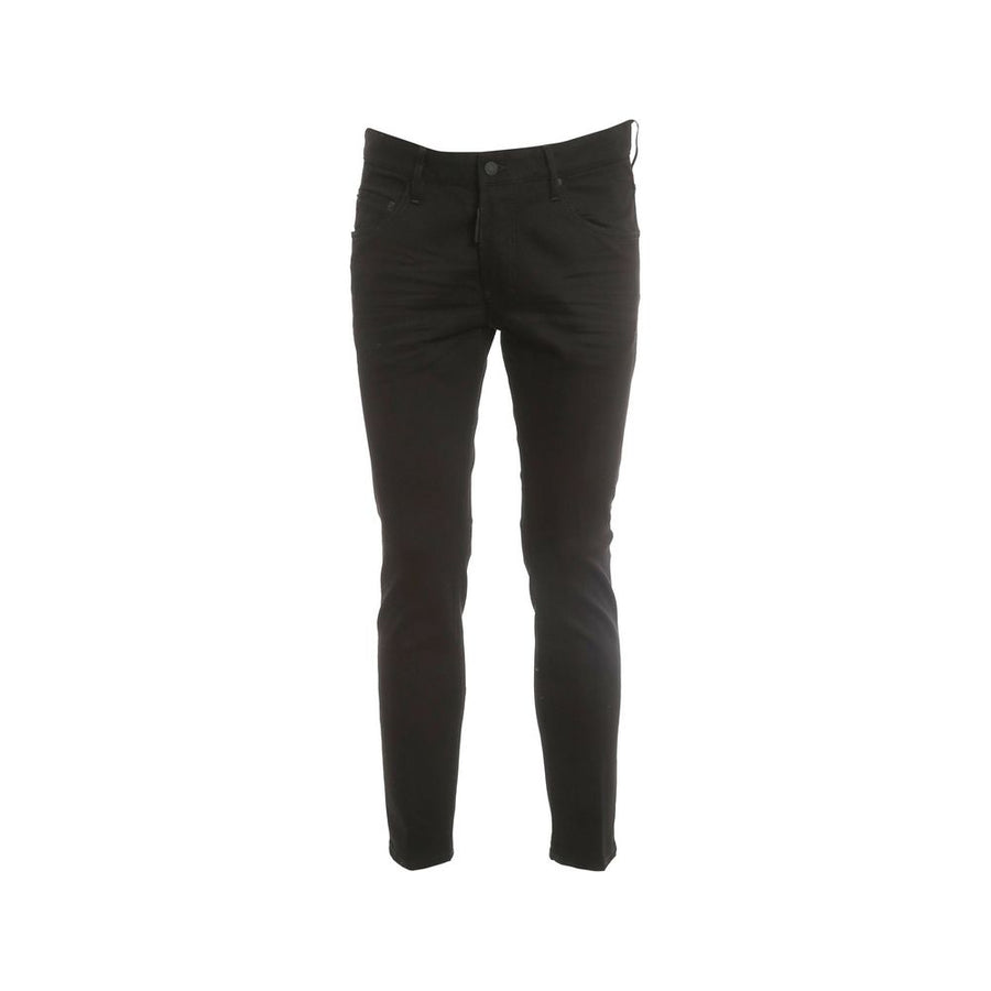 Black Cotton Skinny Jeans