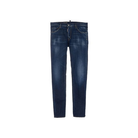 Blue Cotton Slim Fit Jeans