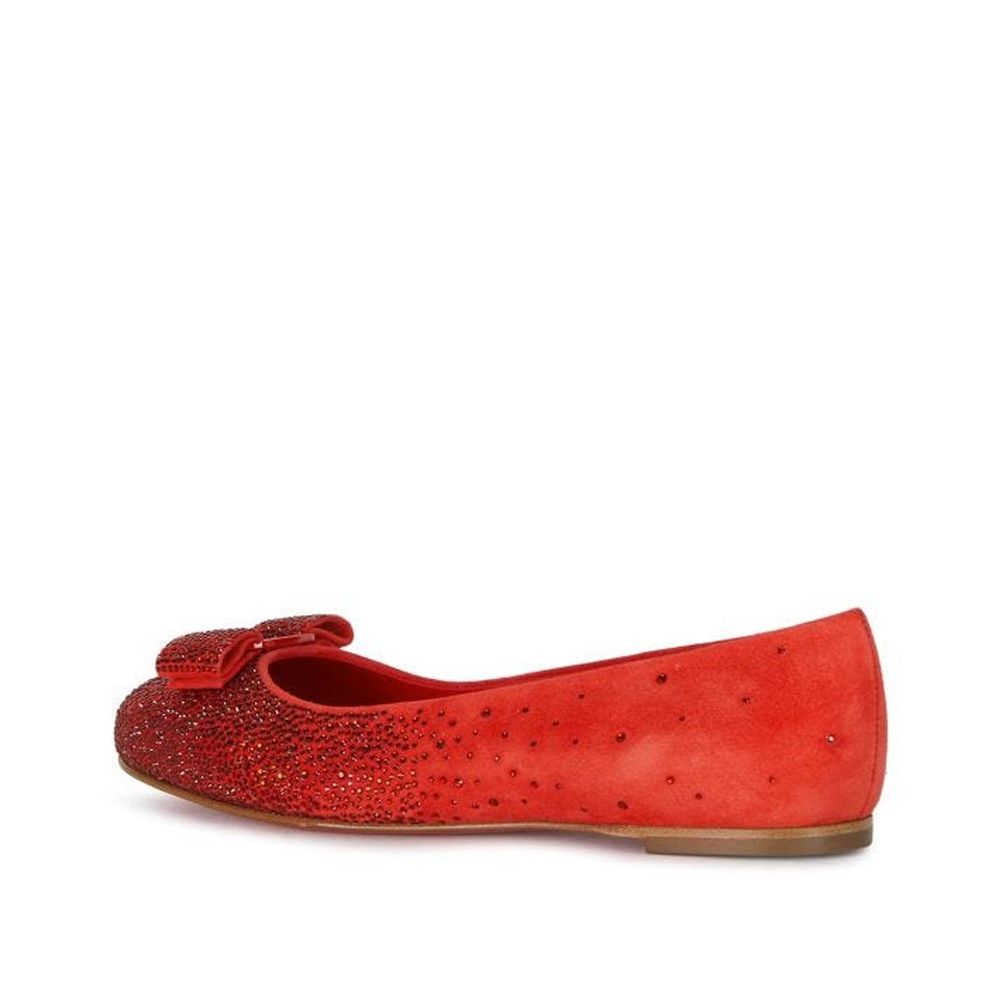 Red Calfskin Ballet Flats