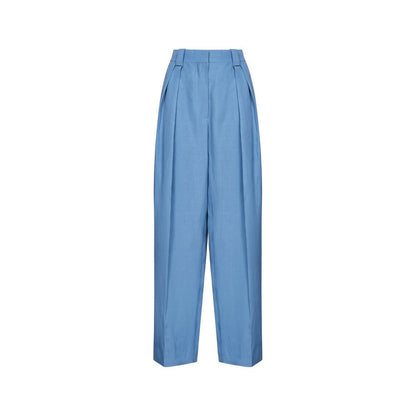 Blue Linen Casual Pants