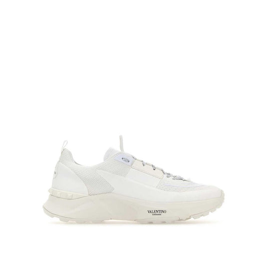 White Fabric Athletic Sneakers