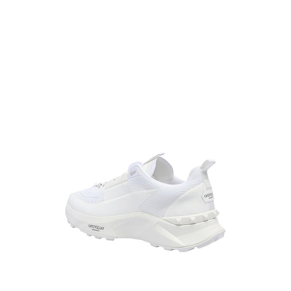 White Fabric Athletic Sneakers