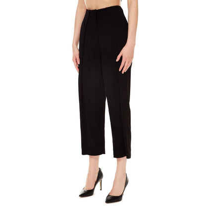 Black Viscose Casual Pants