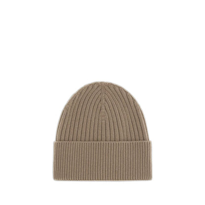 Beige Merino Wool Beanie