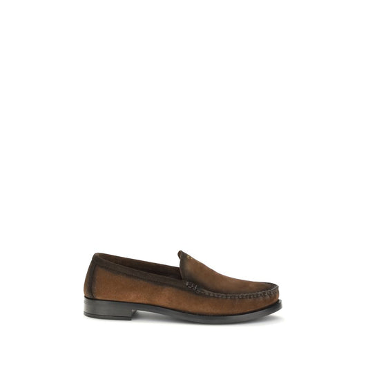 Brown Calf Leather Bos Taurus Slip-On Loafers