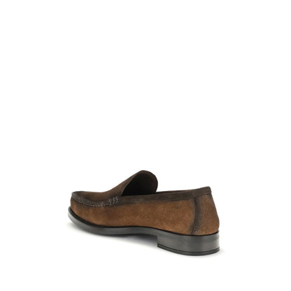 Brown Calf Leather Bos Taurus Slip-On Loafers