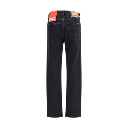 Black Cotton Relaxed Fit Jeans