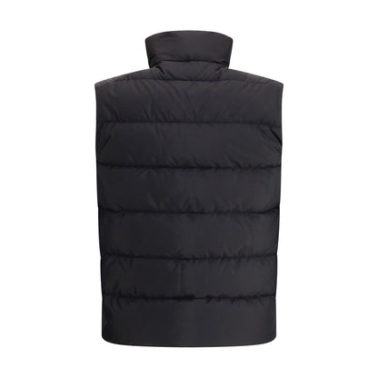 Black Recycled Polyamide Sleveless Jacket