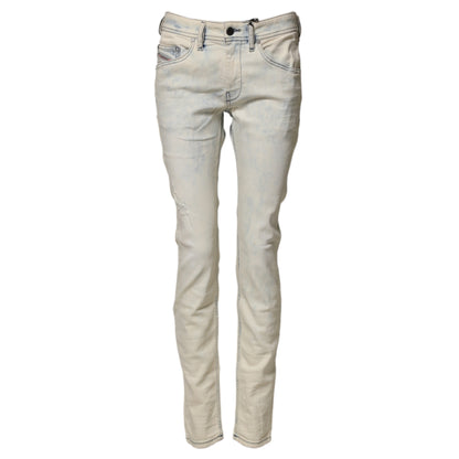 White Mid Waist Skinny Denin Casual Cotton Trouser Jeans