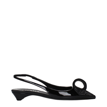 Black Leather Flat Sandals